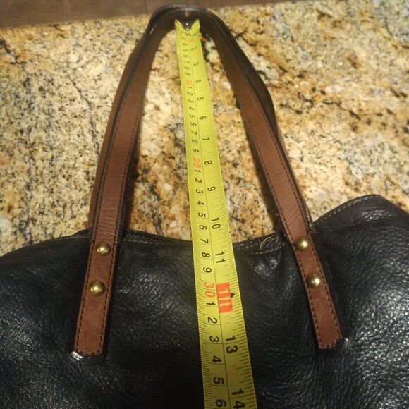Fossil Black and Brown Pebble Leather Women's Tote Shoulder Bag - Picture 16 of 16